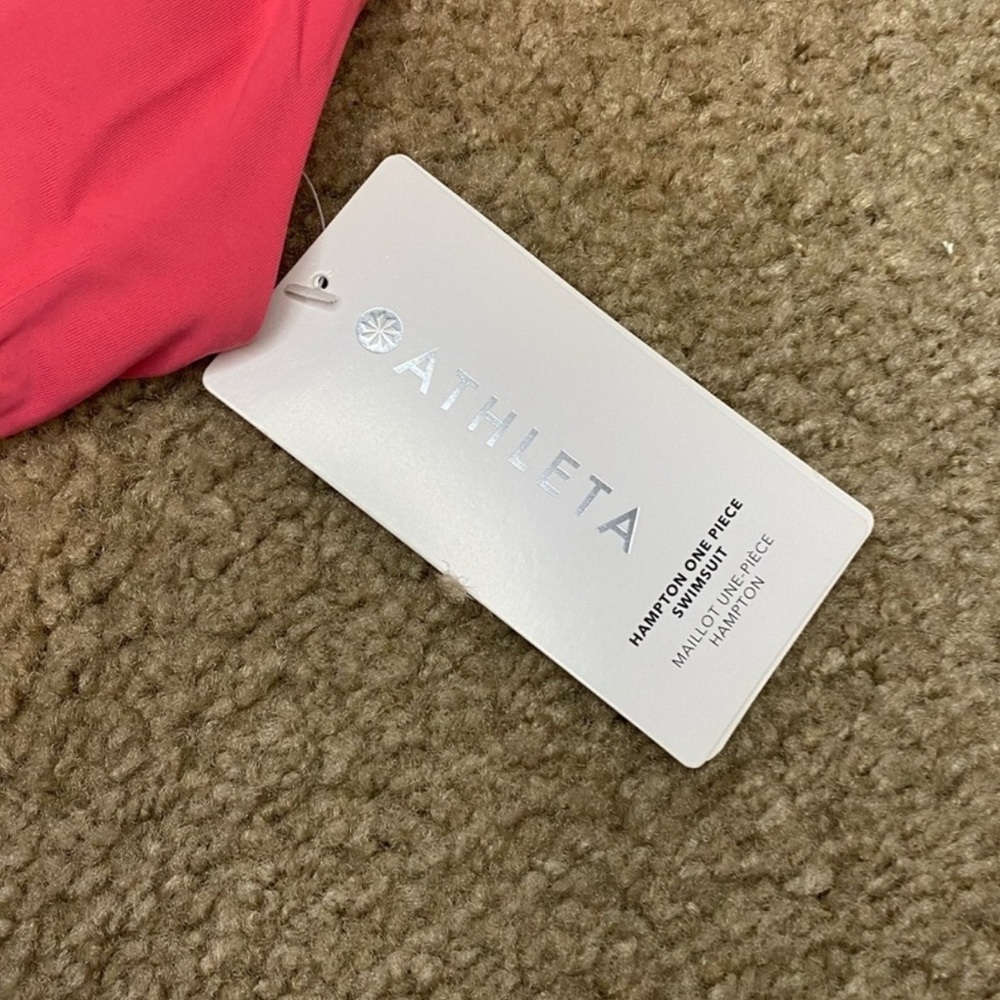 NWT Athleta Women’s Coral Pink Hampton One Piece Swimsuit Size M - Picture 4 of 7